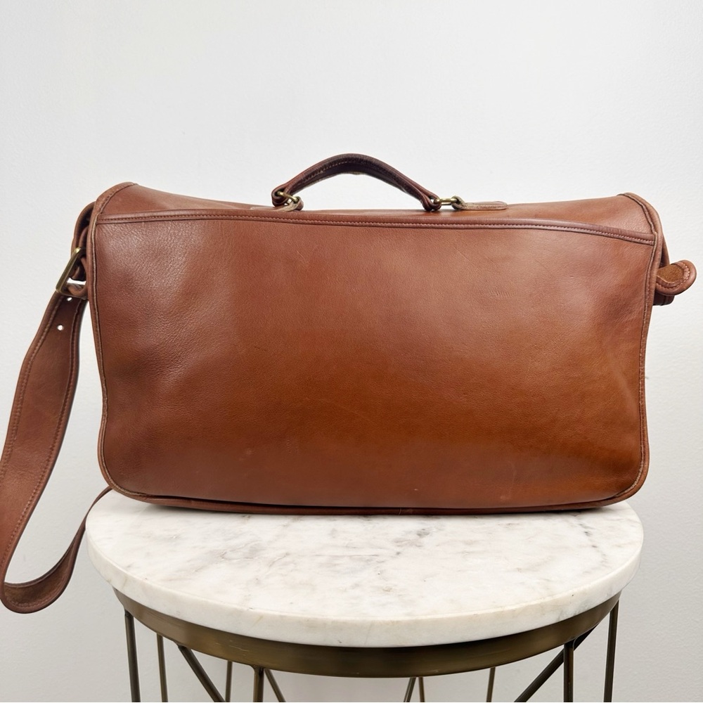 Vintage Coach British Tan Leather Carrier Brief Top Handle Bag 9800 - Picture 4 of 15